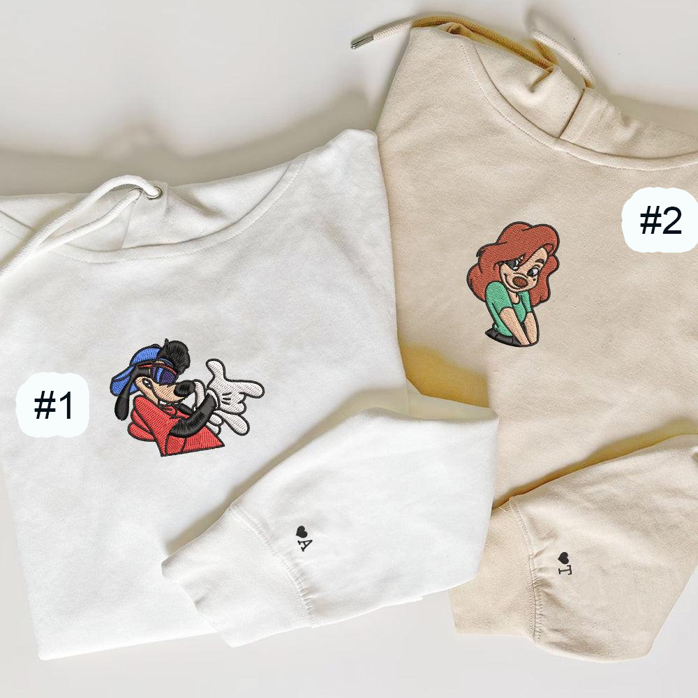 Combo Couple Embroidered Shirt, Custom Matching Couple shirt, Cartoon Max n Rox Couples Embroidered shirt V3