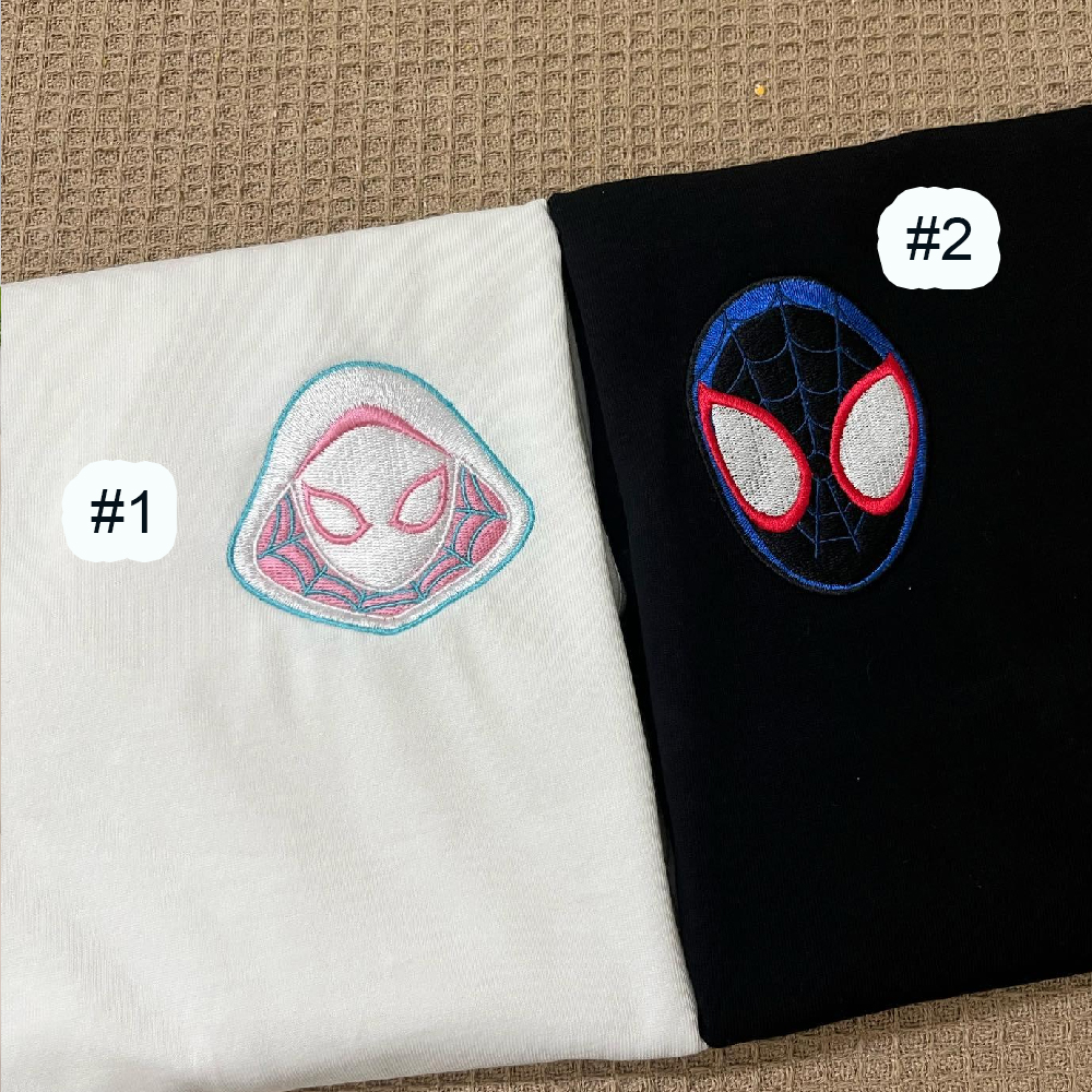 Combo Couple Embroidered Shirt, Custom Matching Couple shirt, Cartoon Superhero Couples Embroidered shirt