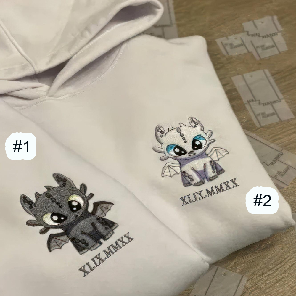 Combo Couple Embroidered Shirt, Custom Matching Couple Shirt Dragon’s Lovely Characters Couples Embroidery Shirt