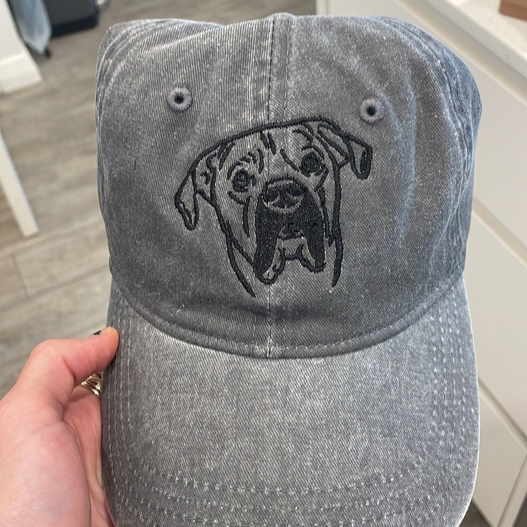 Custom Dog Face Outline Embroidered Hat