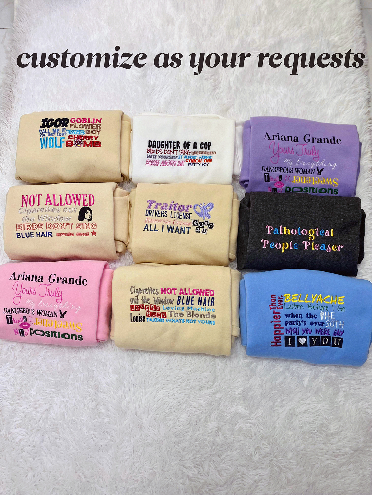 Custom Embroidered Shirt Song Gift for Music Fan, Music Loverss (Album Gift for Fan, Music Lovers) Shirt