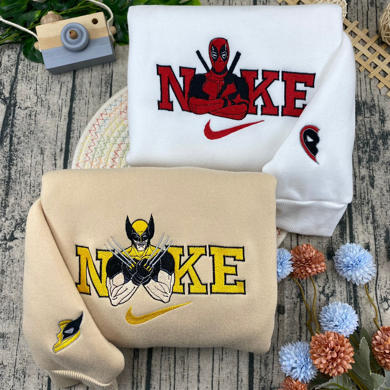 Deadpool & Wolverine Hoodie Tshirt Embroidery Embroidered Sweatshirt For Fan