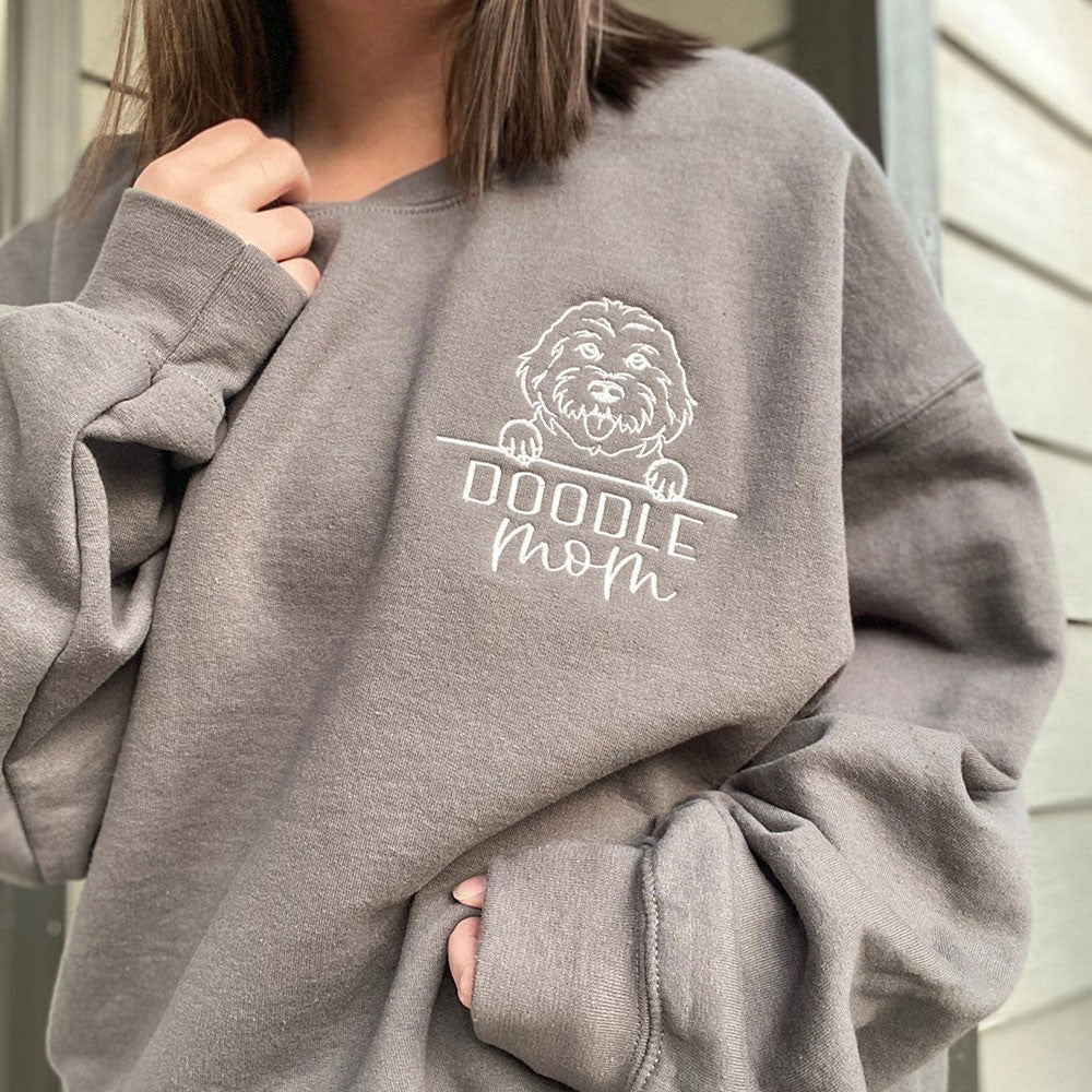 Embroidered Pet Outline Hoodie With Pet Names