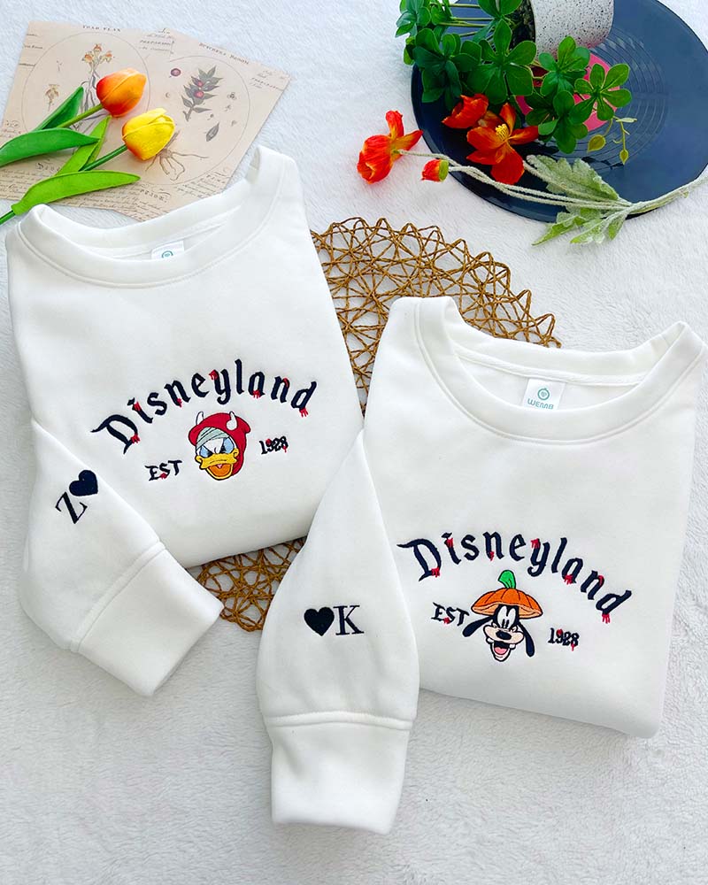 Halloween Horror Movie Disneyland Donald Duck & Goofy Movie Hoodie Tshirt Embroidery Embroidered Sweatshirt For Fan