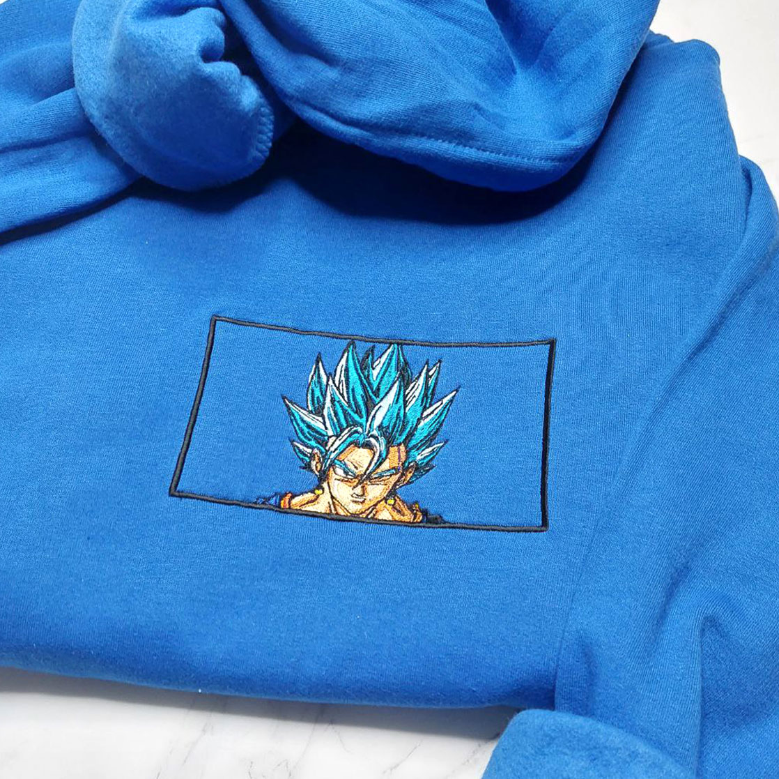 Songoku Dragon Ball Embroidered Sweatshirt, Anime Gift, Embroidered Gift