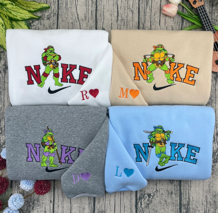 TMNT Michelangelo Raphael Donatello Leonardo Teenage Mutant Ninja Turtles Hoodie Tshirt Embroidery Embroidered Sweatshirt For Fan