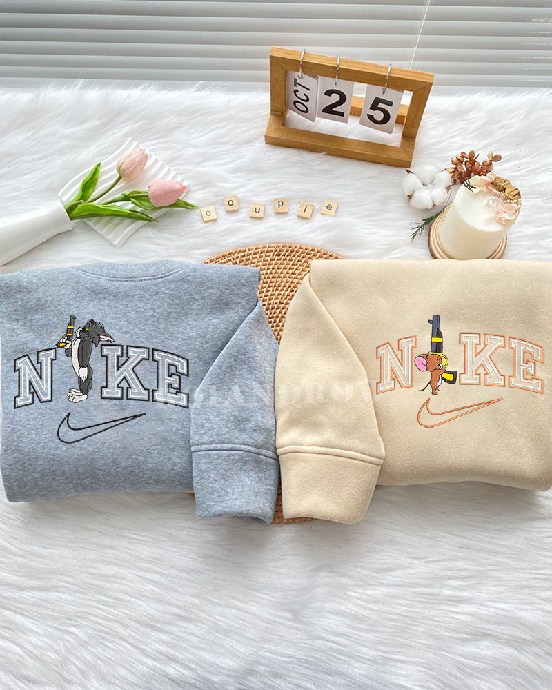 Tom & Jerry (Ver 2) Cute Cartoon Shirt Embroidered Tshirt/Hoodie/Sweatshirt, Birthday Gift